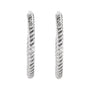 Sapphire Row Gold Twisted Rope Hoop Earrings - Platinum, 17 mm (view 2)