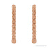Sapphire Row Gold Beaded Hoop Earrings - 14K Rose Gold, 15 mm (view 2)