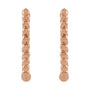 Sapphire Row Gold Beaded Hoop Earrings - 14K Rose Gold, 15 mm (view 2)