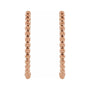 Sapphire Row Gold Beaded Hoop Earrings - 14K Rose Gold, 20 mm (view 2)