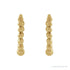 Sapphire Row Gold Beaded Hoop Earrings - 14K Yellow Gold, 11 mm (view 2)