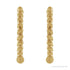 Sapphire Row Gold Beaded Hoop Earrings - 14K Yellow Gold, 15 mm (view 2)