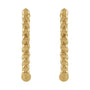 Sapphire Row Gold Beaded Hoop Earrings - 14K Yellow Gold, 15 mm (view 2)