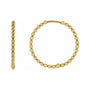 Sapphire Row Gold Beaded Hoop Earrings - 14K Yellow Gold, 20 mm