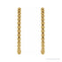 Sapphire Row Gold Beaded Hoop Earrings - 14K Yellow Gold, 20 mm (view 2)