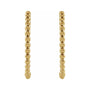 Sapphire Row Gold Beaded Hoop Earrings - 14K Yellow Gold, 20 mm (view 2)
