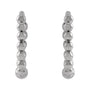 Sapphire Row Gold Beaded Hoop Earrings - 14K White Gold, 11 mm (view 2)
