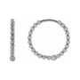 Sapphire Row Gold Beaded Hoop Earrings - 14K White Gold, 15 mm