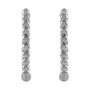 Sapphire Row Gold Beaded Hoop Earrings - 14K White Gold, 15 mm (view 2)