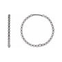 Sapphire Row Gold Beaded Hoop Earrings - 14K White Gold, 20 mm