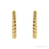 Sapphire Row Gold Twisted Rope Midi Hoop Earrings - 14K Yellow Gold (view 2)