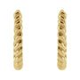 Sapphire Row Gold Twisted Rope Midi Hoop Earrings - 14K Yellow Gold (view 2)