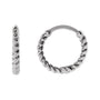 Sapphire Row Gold Twisted Rope Midi Hoop Earrings - 14K White Gold