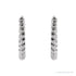 Sapphire Row Gold Twisted Rope Midi Hoop Earrings - 14K White Gold (view 2)