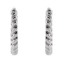 Sapphire Row Gold Twisted Rope Midi Hoop Earrings - 14K White Gold (view 2)