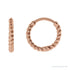 Sapphire Row Gold Twisted Rope Midi Hoop Earrings - 14K Rose Gold