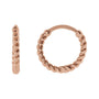 Sapphire Row Gold Twisted Rope Midi Hoop Earrings - 14K Rose Gold