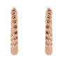 Sapphire Row Gold Twisted Rope Midi Hoop Earrings - 14K Rose Gold (view 2)