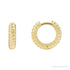 Sapphire Row Gold Twisted Rope Huggie Earrings - 14K Yellow Gold, 10.5 mm