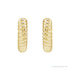 Sapphire Row Gold Twisted Rope Huggie Earrings - 14K Yellow Gold, 10.5 mm (view 2)