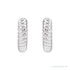 Sapphire Row Gold Twisted Rope Huggie Earrings - 14K White Gold, 10.5 mm (view 2)