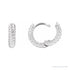 Sapphire Row Gold Twisted Rope Huggie Earrings - Platinum, 10.5 mm (view 3)