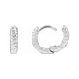Sapphire Row Gold Twisted Rope Huggie Earrings - Platinum, 10.5 mm (view 3)