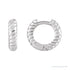 Sapphire Row Gold Twisted Rope Huggie Earrings - Platinum