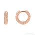 Sapphire Row Gold Twisted Rope Huggie Earrings - 14K Rose Gold, 10.5 mm