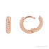 Sapphire Row Gold Twisted Rope Huggie Earrings - 14K Rose Gold, 10.5 mm (view 3)