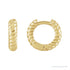 Sapphire Row Gold Twisted Rope Huggie Earrings - 14K Yellow Gold