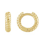 Sapphire Row Gold Twisted Rope Huggie Earrings - 14K Yellow Gold