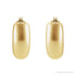 Sapphire Row Gold Puffed Huggie Earrings - 14K Yellow Gold (view 2)