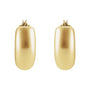 Sapphire Row Gold Puffed Huggie Earrings - 14K Yellow Gold (view 2)