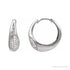 Sapphire Row Lab-Grown Diamond Molten Pavé Dome Huggie Earrings - 14K White Gold