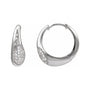 Sapphire Row Lab-Grown Diamond Molten Pavé Dome Huggie Earrings - 14K White Gold