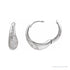 Sapphire Row Lab-Grown Diamond Molten Pavé Dome Huggie Earrings - 14K White Gold (view 2)