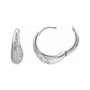 Sapphire Row Lab-Grown Diamond Molten Pavé Dome Huggie Earrings - 14K White Gold (view 2)