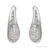 Sapphire Row Lab-Grown Diamond Molten Pavé Dome Huggie Earrings - 14K White Gold (view 3)