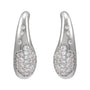 Sapphire Row Lab-Grown Diamond Molten Pavé Dome Huggie Earrings - 14K White Gold (view 3)