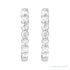 Sapphire Row Lab-Grown Diamond Round Huggie Earrings - 14K White Gold, 1/3 CTW (view 2)