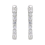 Sapphire Row Lab-Grown Diamond Round Huggie Earrings - 14K White Gold, 1/5 CTW (view 2)