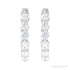 Sapphire Row Lab-Grown Diamond Round Huggie Earrings - 14K White Gold, 3/4 CTW (view 2)
