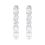 Sapphire Row Lab-Grown Diamond Round Huggie Earrings - 14K White Gold, 3/4 CTW (view 2)