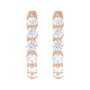Sapphire Row Lab-Grown Diamond Round Huggie Earrings - 14K Rose Gold, 3/4 CTW (view 2)