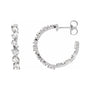 Sapphire Row Lab-Grown Diamond Fancy Mixed-Cut Hoop Earrings - 14K White Gold