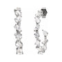 Sapphire Row Lab-Grown Diamond Fancy Mixed-Cut Hoop Earrings - 14K White Gold (view 2)