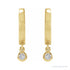 Sapphire Row Natural Diamond Bezel-Dangle Huggie Earrings - 14K Yellow Gold, 1/5 CTW (view 2)