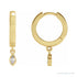 Sapphire Row Natural Diamond Bezel-Dangle Huggie Earrings - 14K Yellow Gold, 1/8 CTW