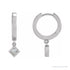 Sapphire Row Natural Diamond Bezel-Dangle Huggie Earrings - 14K White Gold, 1/3 CTW